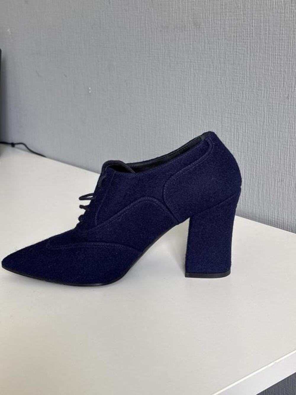 Chanel Blue Textile Lace-Up Ankle Boots - EU 38